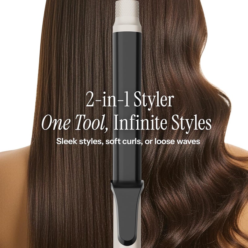 Hot Tools Pro Artist Protect & Style CurlStraight Styler | 2-in-1 Easy-to-Use, Use as Curling Iron, Flat Iron, or a Wand for Styling Curly or Straight Hair, 1 ¼" Curling Iron - Image 2